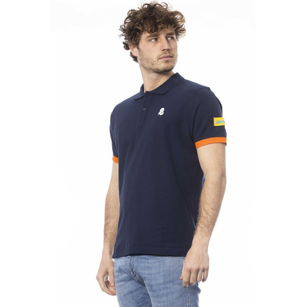 Blue Cotton Men Polo Shirt Invicta