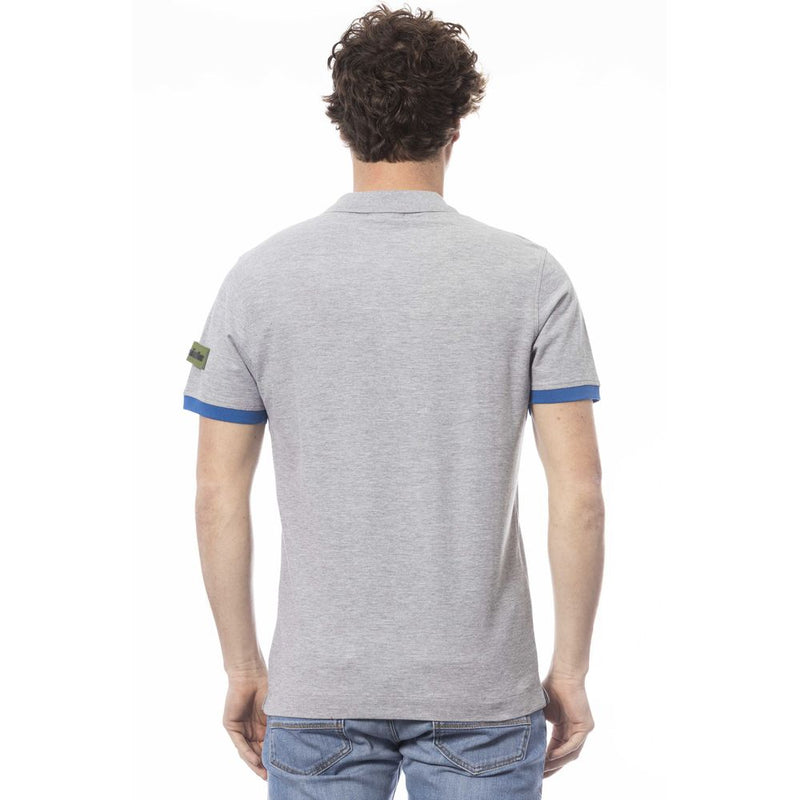Gray Cotton Men Polo Shirt Invicta