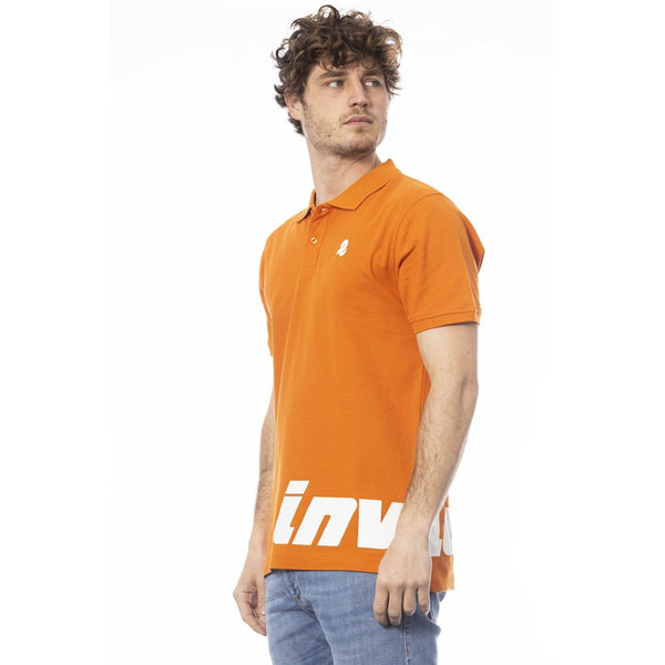 Orange Cotton Men Polo Shirt Invicta