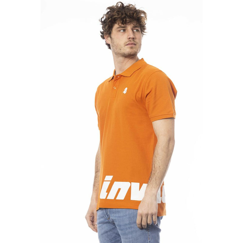 Orange Cotton Men Polo Shirt Invicta