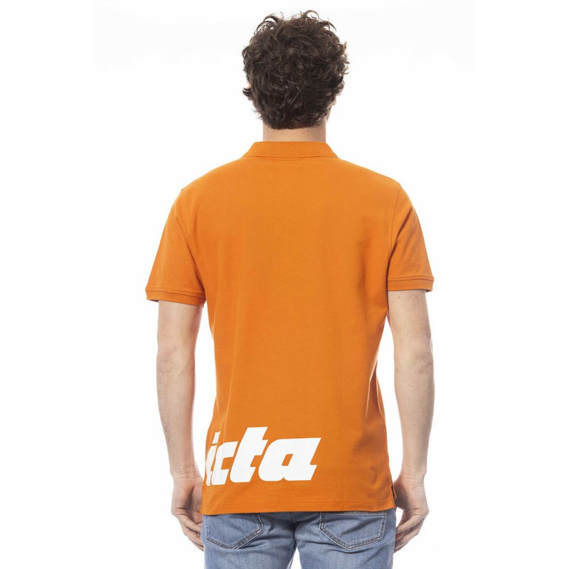 Orange Cotton Men Polo Shirt Invicta