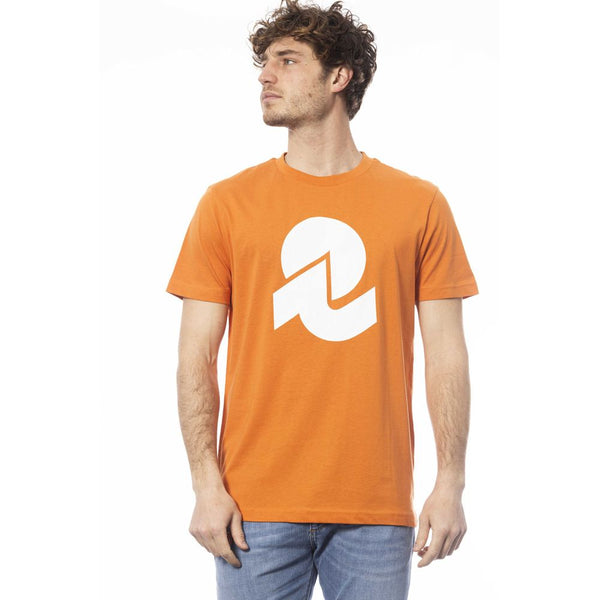 Orange Cotton Men T-Shirt Invicta