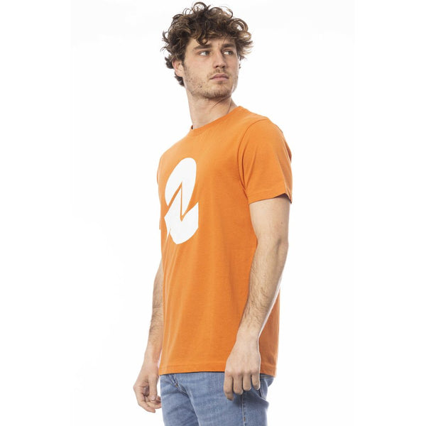 Orange Cotton Men T-Shirt Invicta