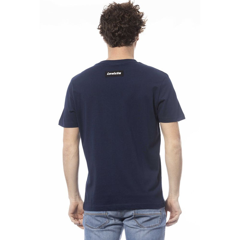 Blue Cotton Men T-Shirt Invicta