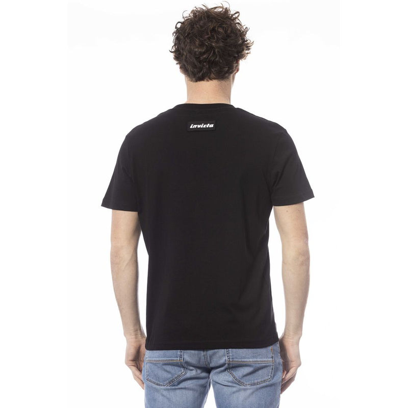 Black Cotton Men T-Shirt Invicta