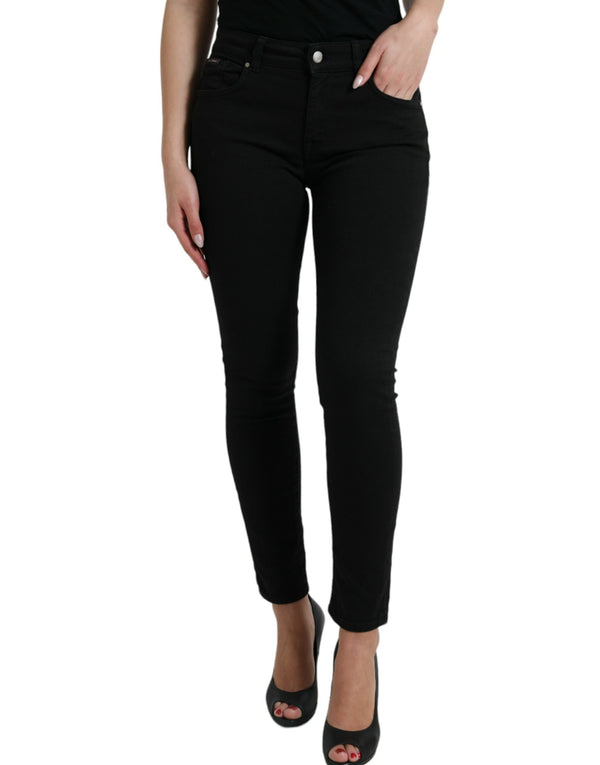 Elegant Black Mid-Waist Stretch Jeans Dolce & Gabbana