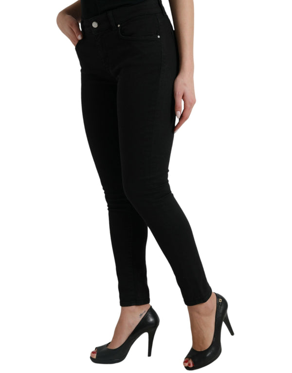 Elegant Black Mid-Waist Stretch Jeans Dolce & Gabbana