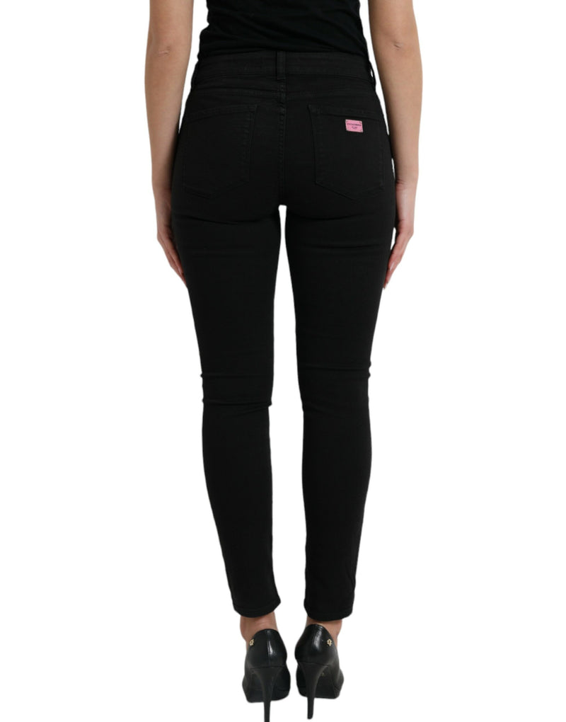 Elegant Black Mid-Waist Stretch Jeans Dolce & Gabbana