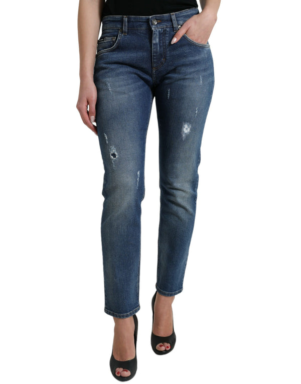 Chic Boyfriend Mid-Waist Stretch Jeans Dolce & Gabbana