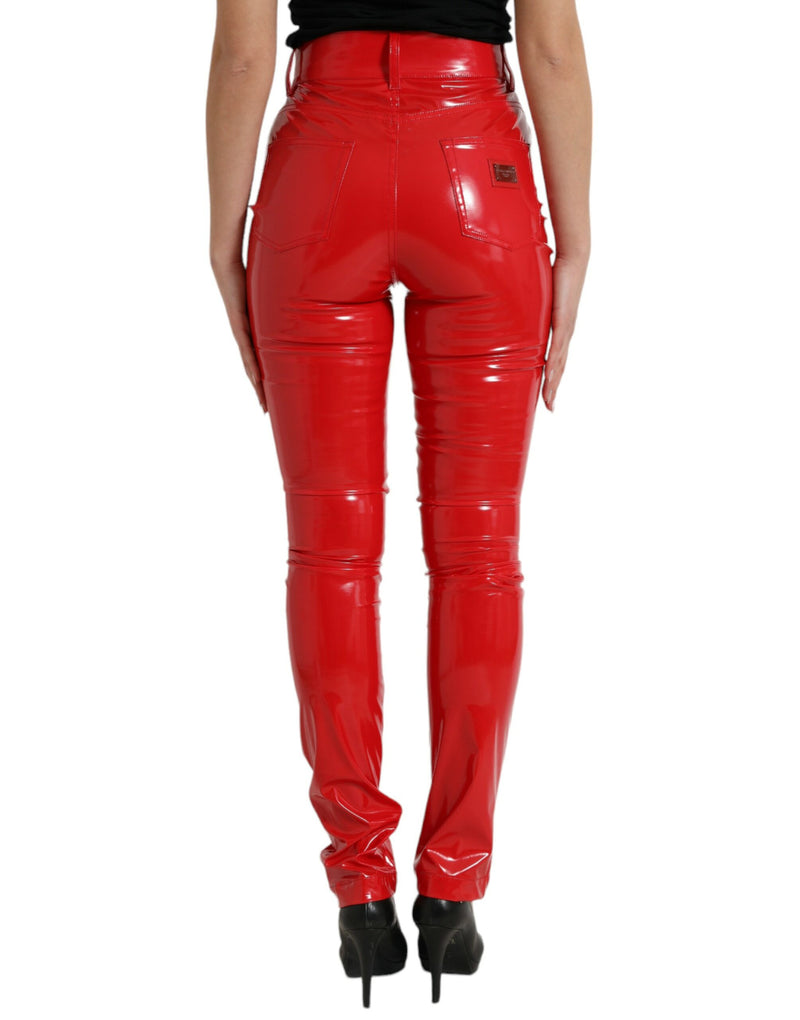 High Waist Red Skinny Pants - Sleek and Chic Dolce & Gabbana