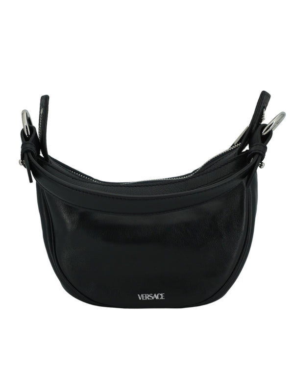 Elegant Black Mini Hobo Shoulder Bag Versace