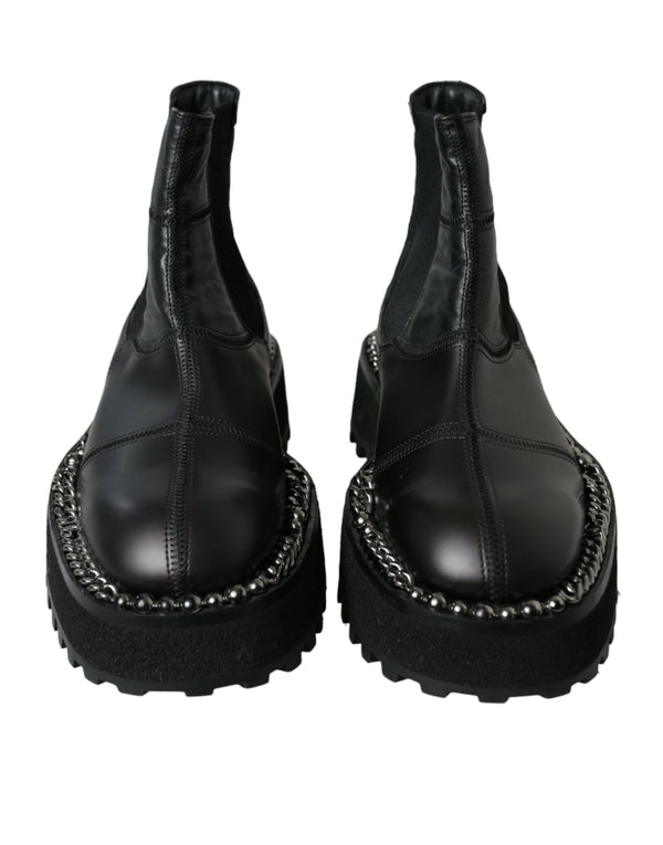 Elegant Black Chelsea Slip-On Boots Dolce & Gabbana