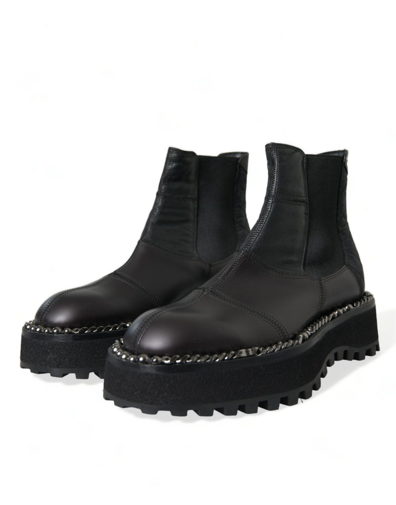 Elegant Black Chelsea Slip-On Boots Dolce & Gabbana