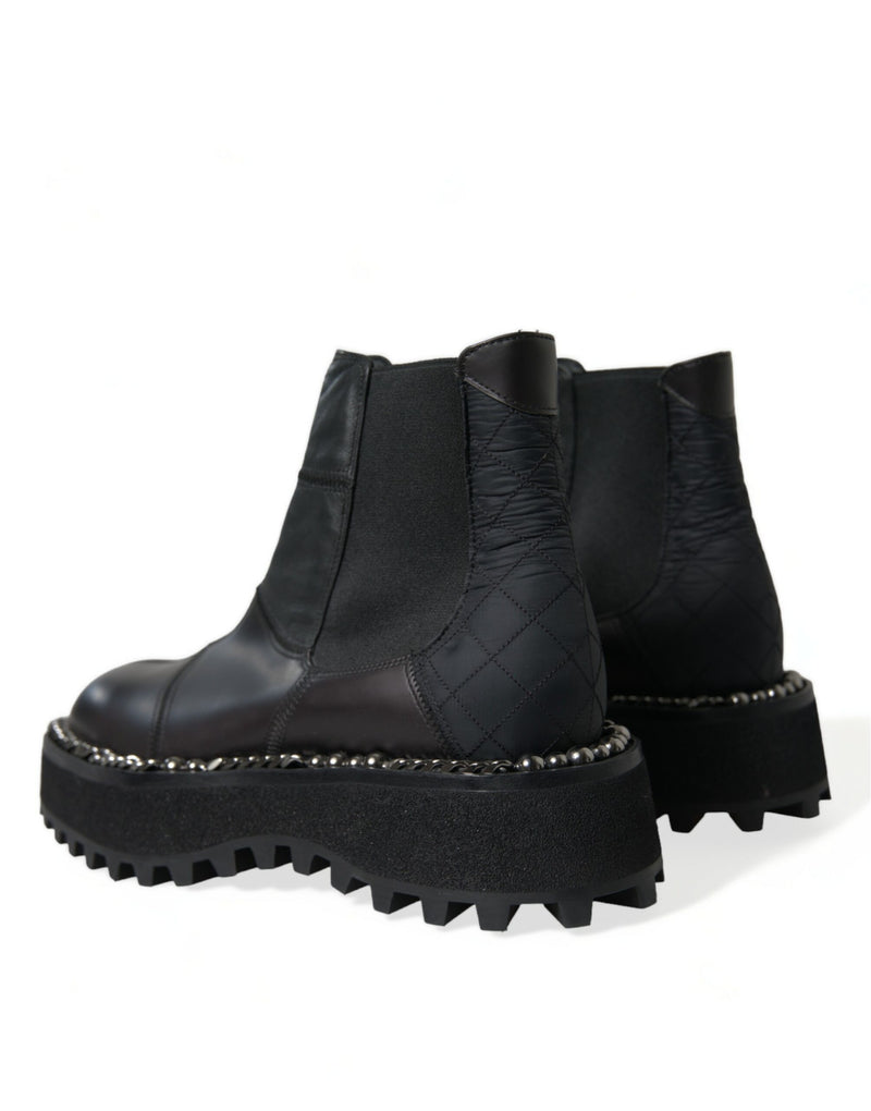 Elegant Black Chelsea Slip-On Boots Dolce & Gabbana