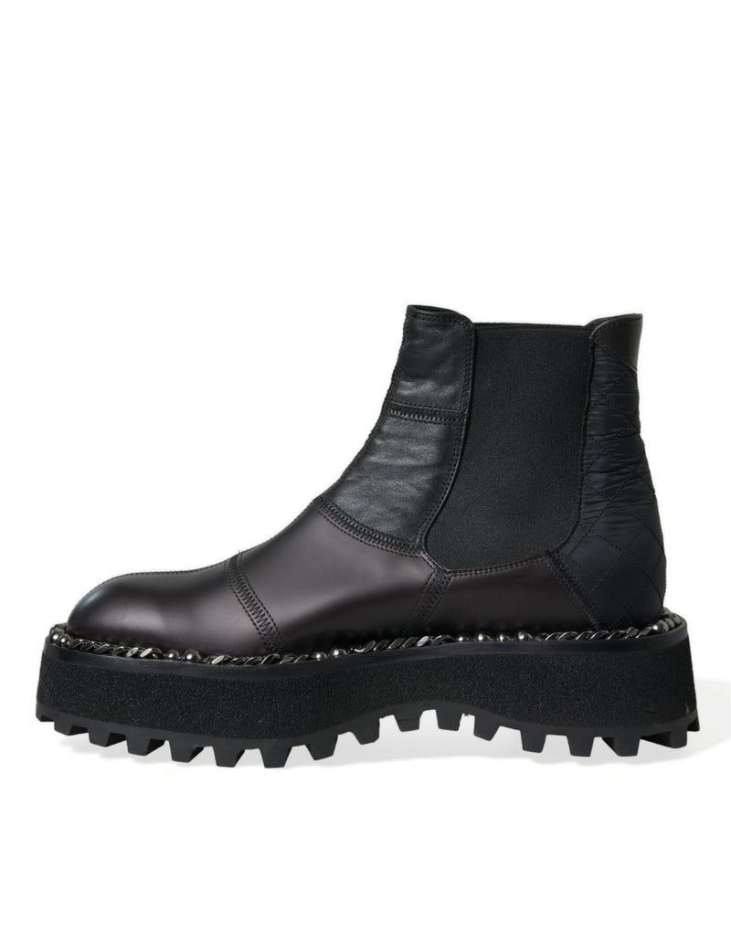 Elegant Black Chelsea Slip-On Boots Dolce & Gabbana