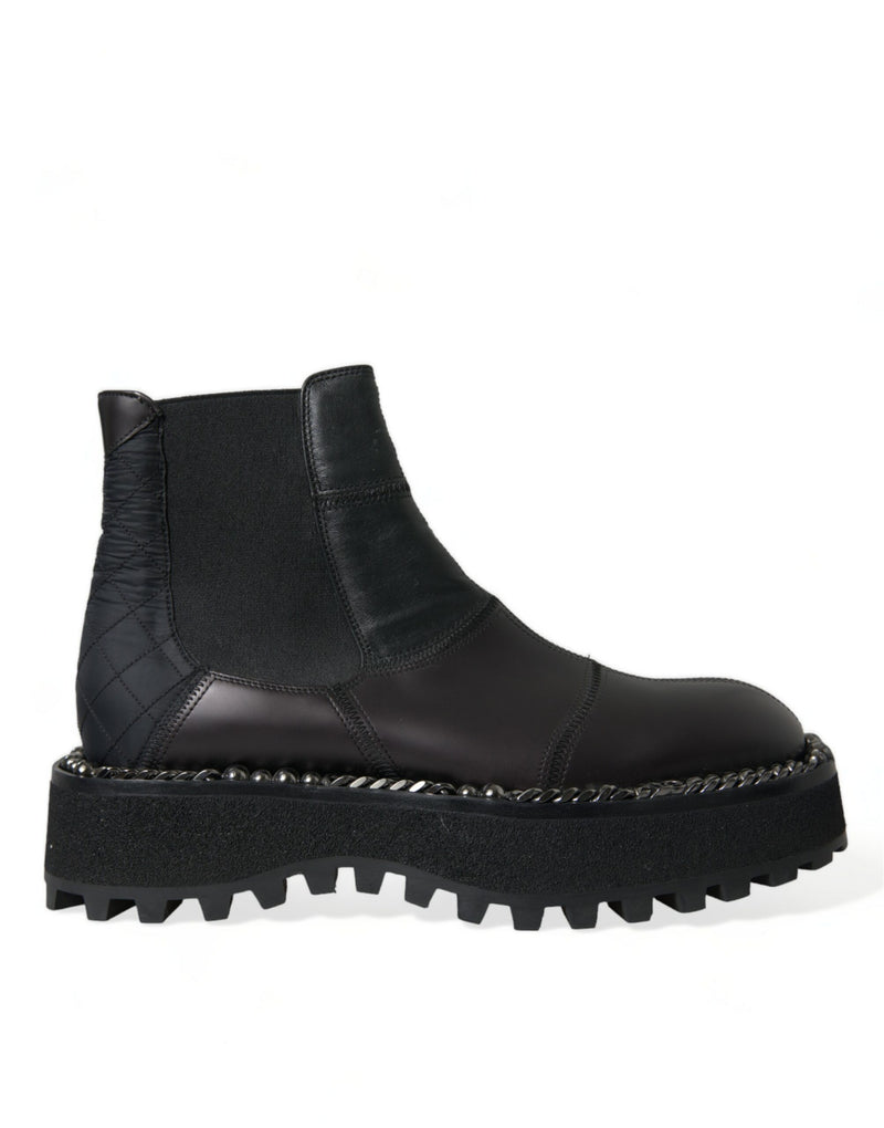 Elegant Black Chelsea Slip-On Boots Dolce & Gabbana