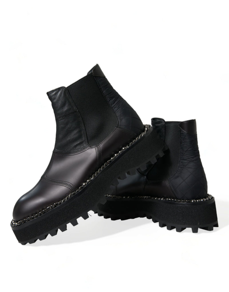 Elegant Black Chelsea Slip-On Boots Dolce & Gabbana