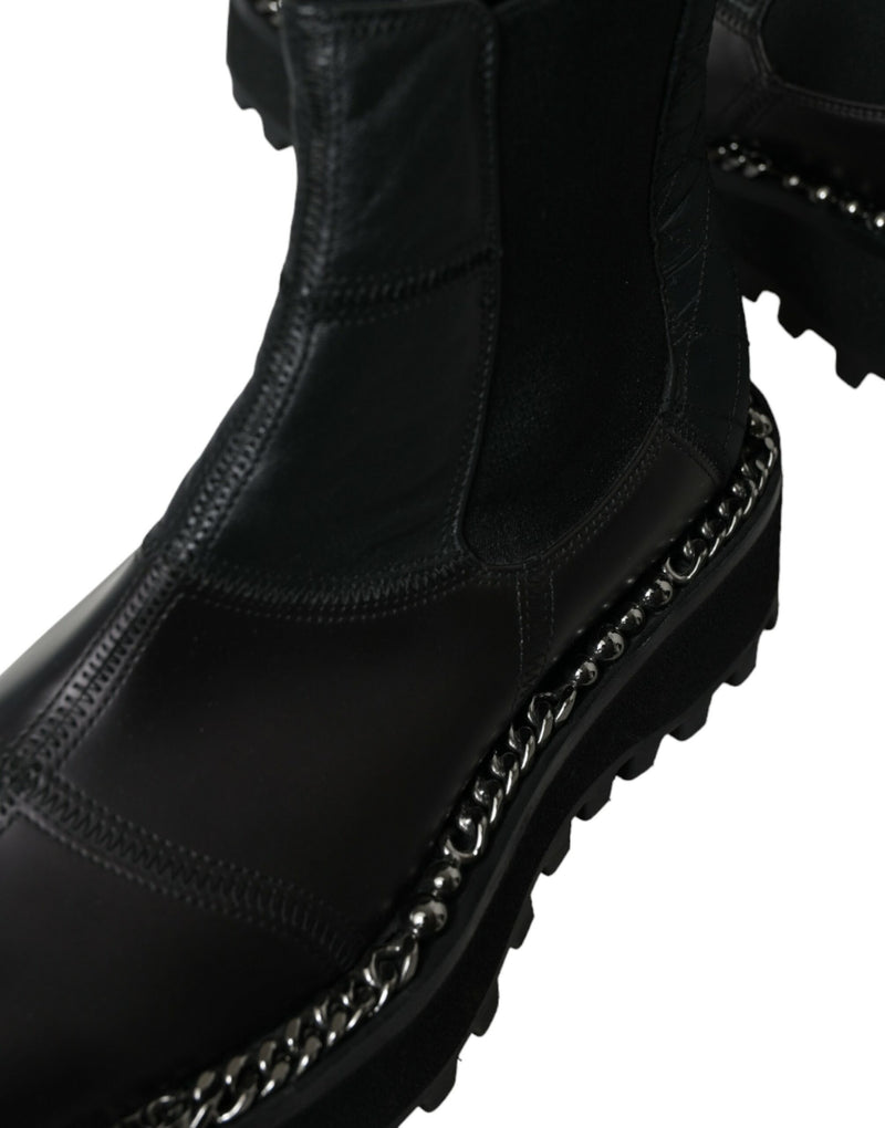 Elegant Black Chelsea Slip-On Boots Dolce & Gabbana