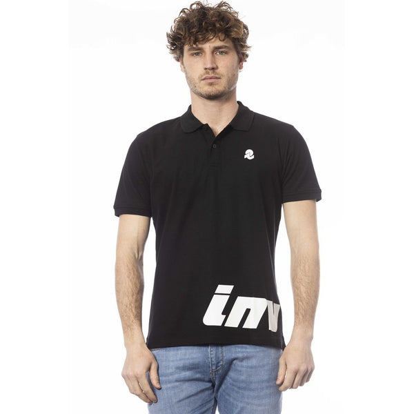 Black Cotton Men Polo Shirt Invicta