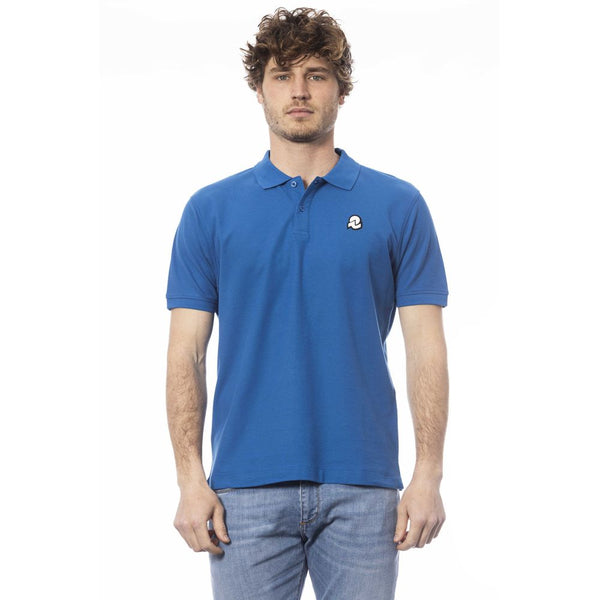 Blue Cotton Men Polo Shirt Invicta