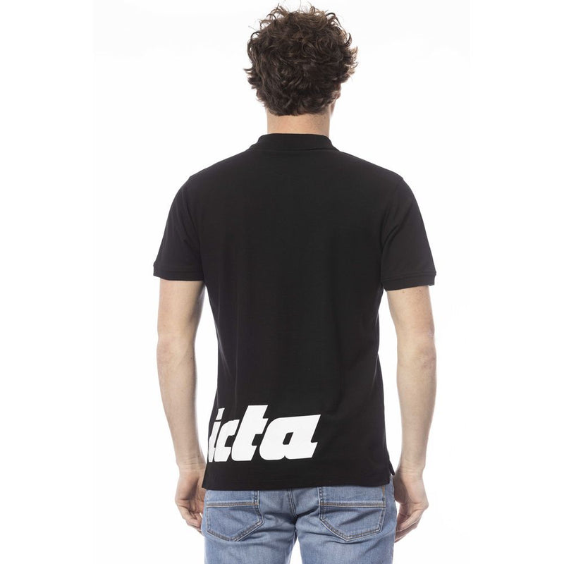 Black Cotton Men Polo Shirt Invicta