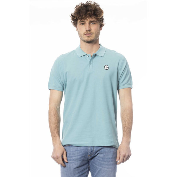 Light Blue Cotton Men Polo Shirt Invicta