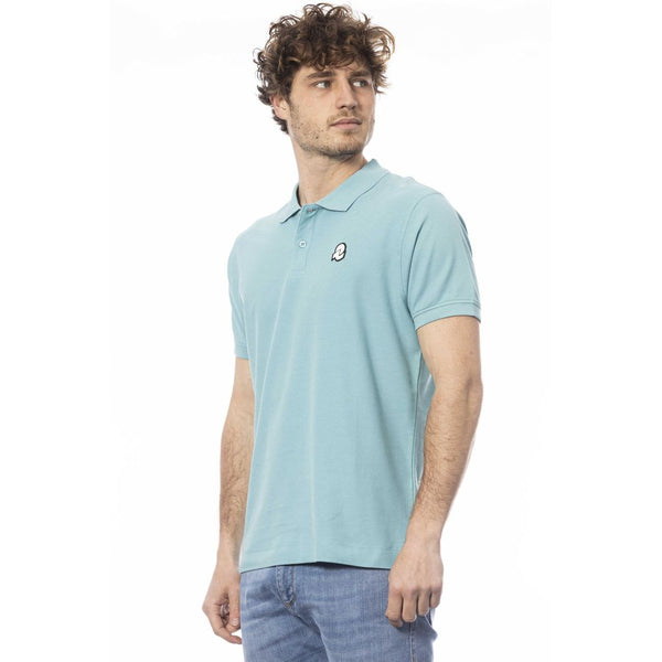 Light Blue Cotton Men Polo Shirt Invicta