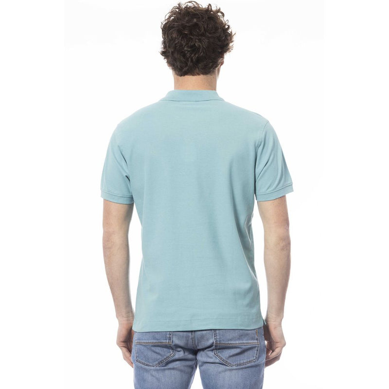 Light Blue Cotton Men Polo Shirt Invicta