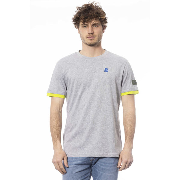 Gray Cotton Men T-Shirt Invicta