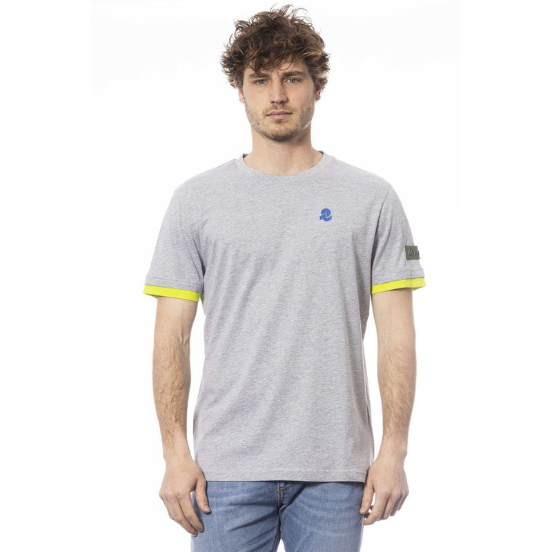 Gray Cotton Men T-Shirt Invicta