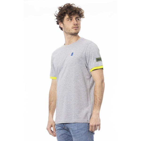 Gray Cotton Men T-Shirt Invicta