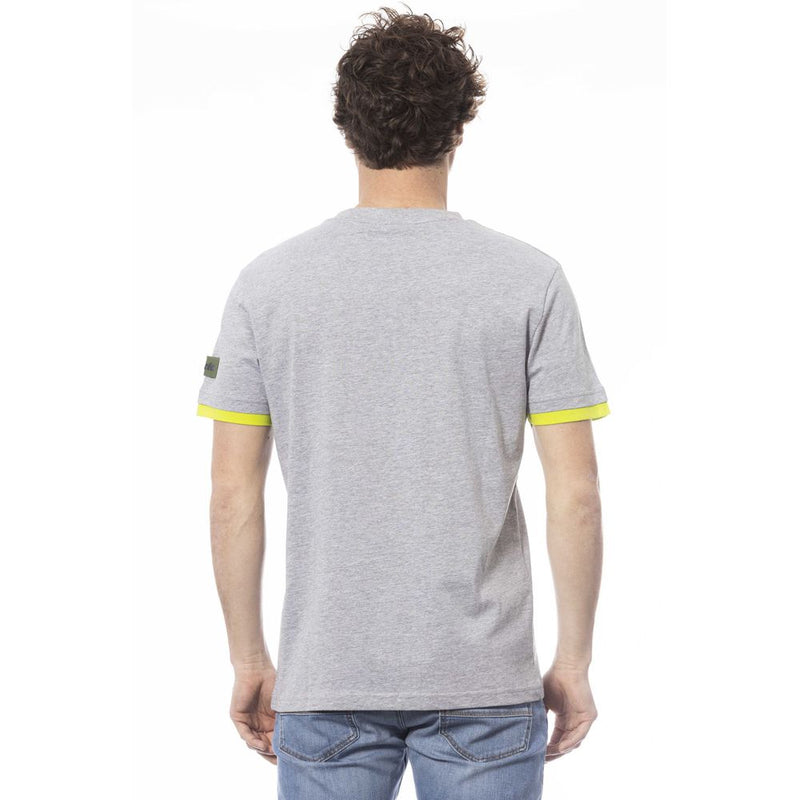Gray Cotton Men T-Shirt Invicta