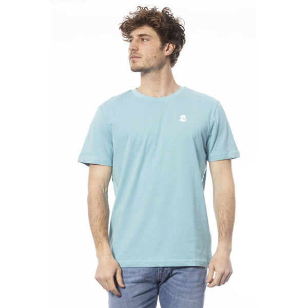 Light Blue Cotton Men T-Shirt Invicta