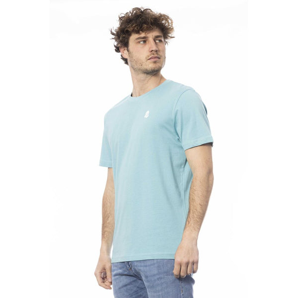 Light Blue Cotton Men T-Shirt Invicta
