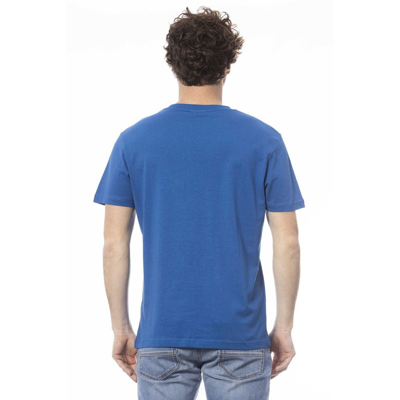 Blue Cotton Men T-Shirt Invicta