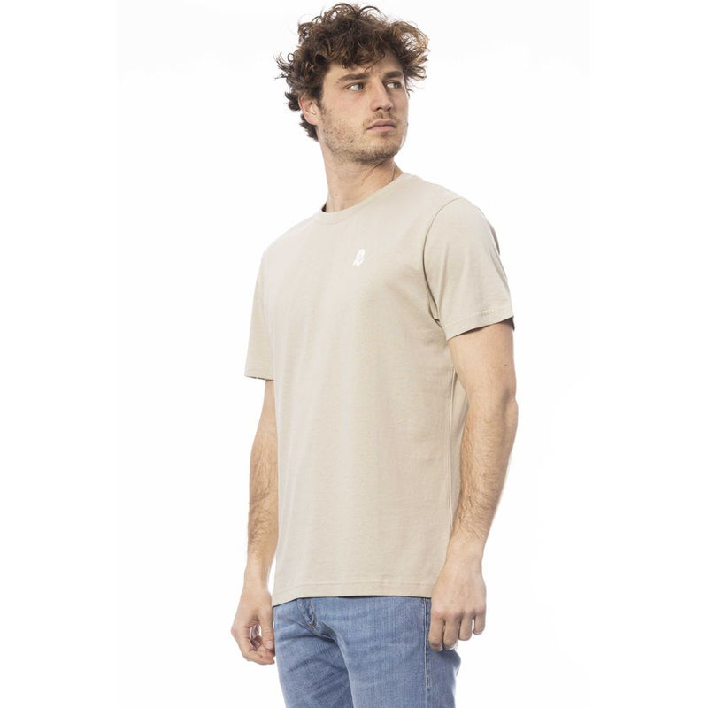 Beige Cotton Men T-Shirt Invicta