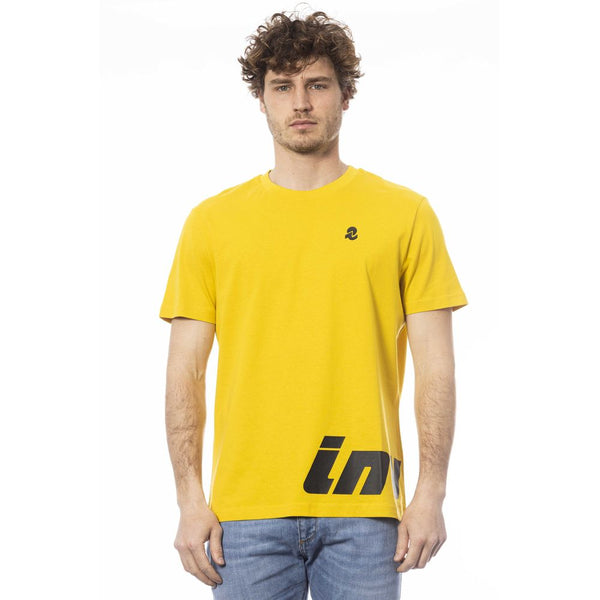 Yellow Cotton Men T-Shirt Invicta