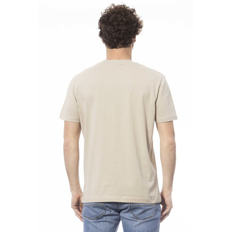 Beige Cotton Men T-Shirt Invicta