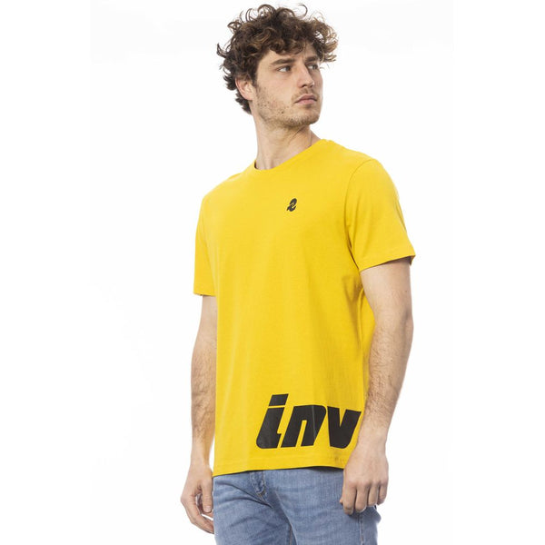 Yellow Cotton Men T-Shirt Invicta