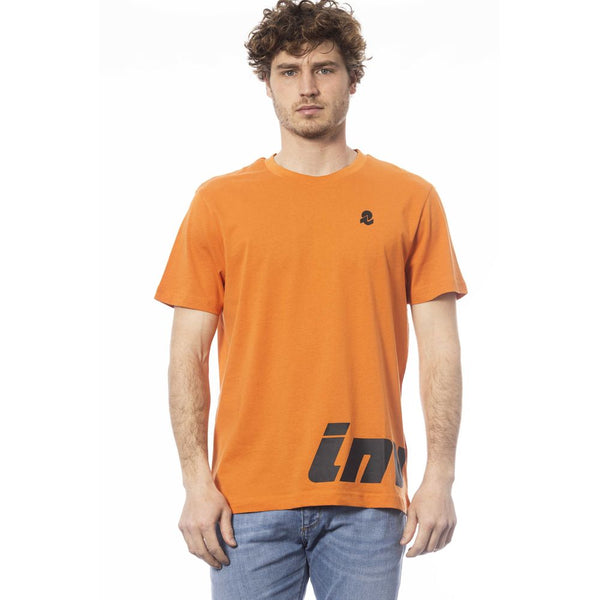 Orange Cotton Men T-Shirt Invicta