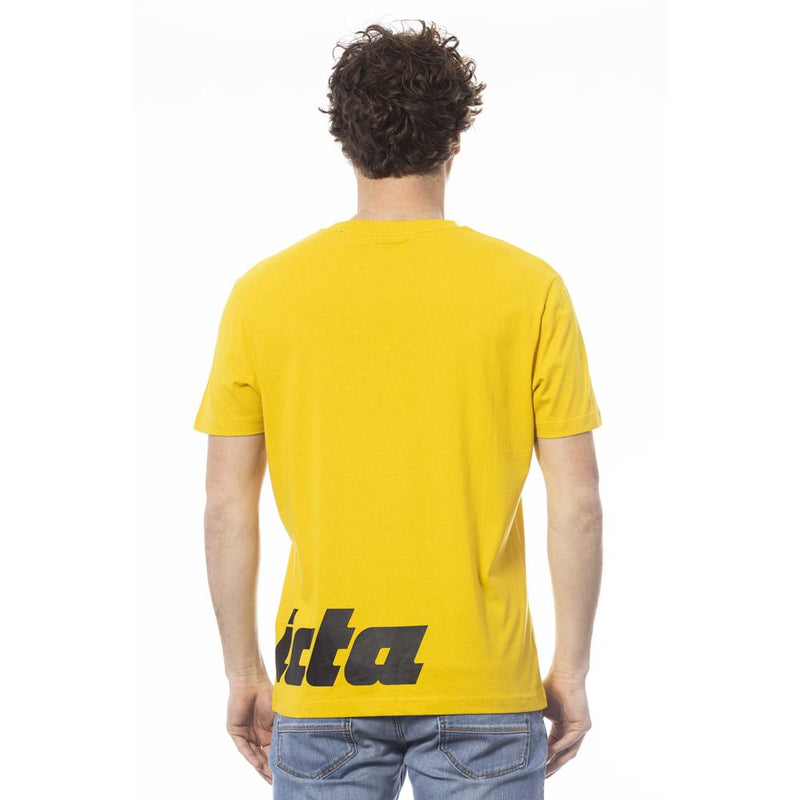 Yellow Cotton Men T-Shirt Invicta
