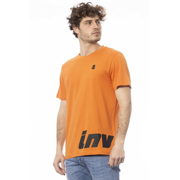 Orange Cotton Men T-Shirt Invicta