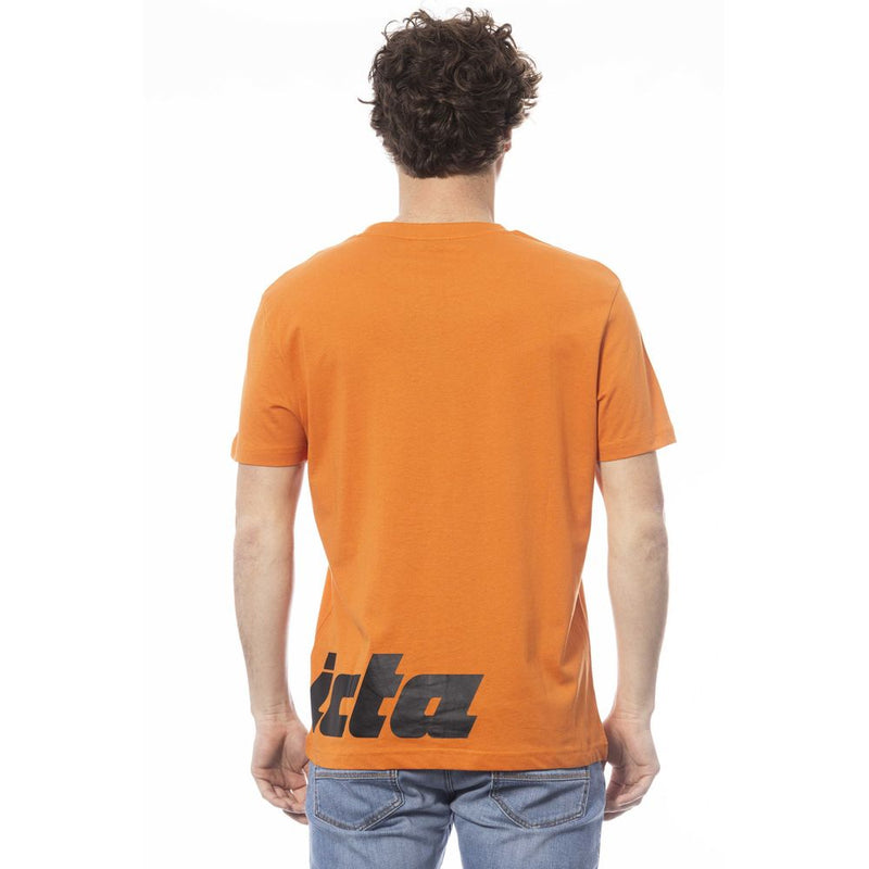 Orange Cotton Men T-Shirt Invicta