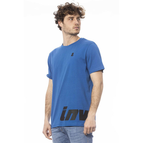 Blue Cotton Men T-Shirt Invicta