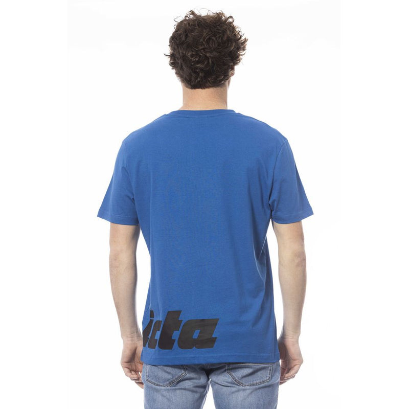 Blue Cotton Men T-Shirt Invicta