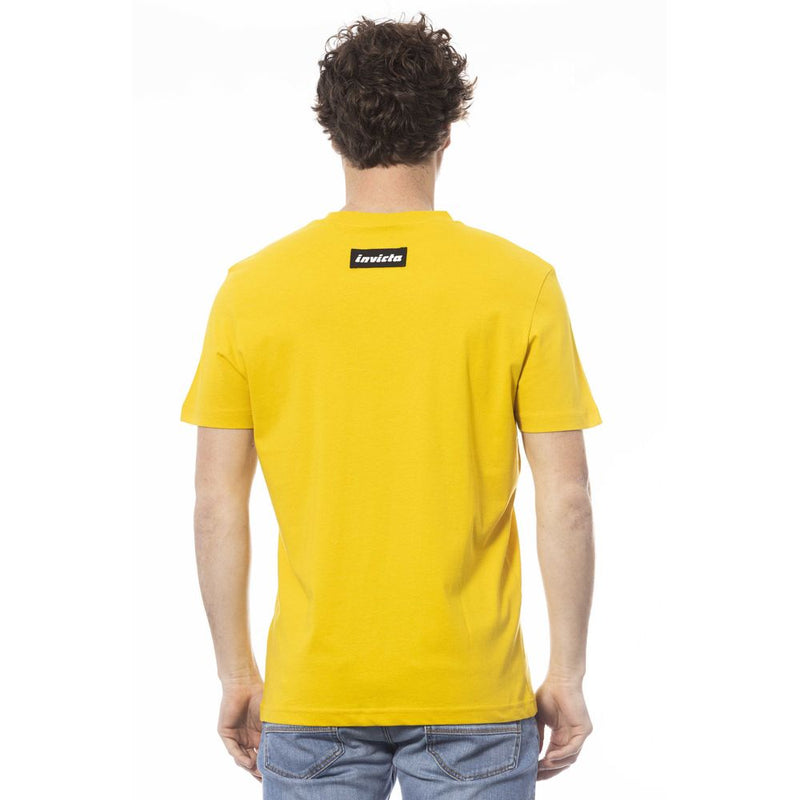 Yellow Cotton Men T-Shirt Invicta