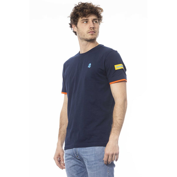 Blue Cotton Men T-Shirt Invicta