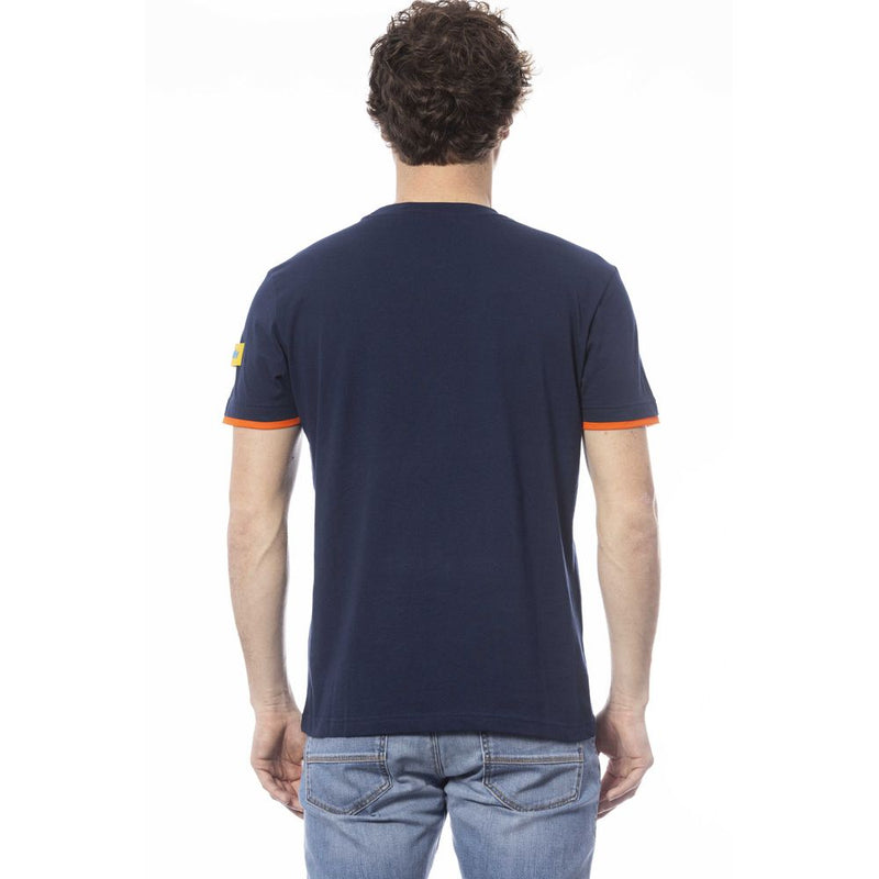 Blue Cotton Men T-Shirt Invicta