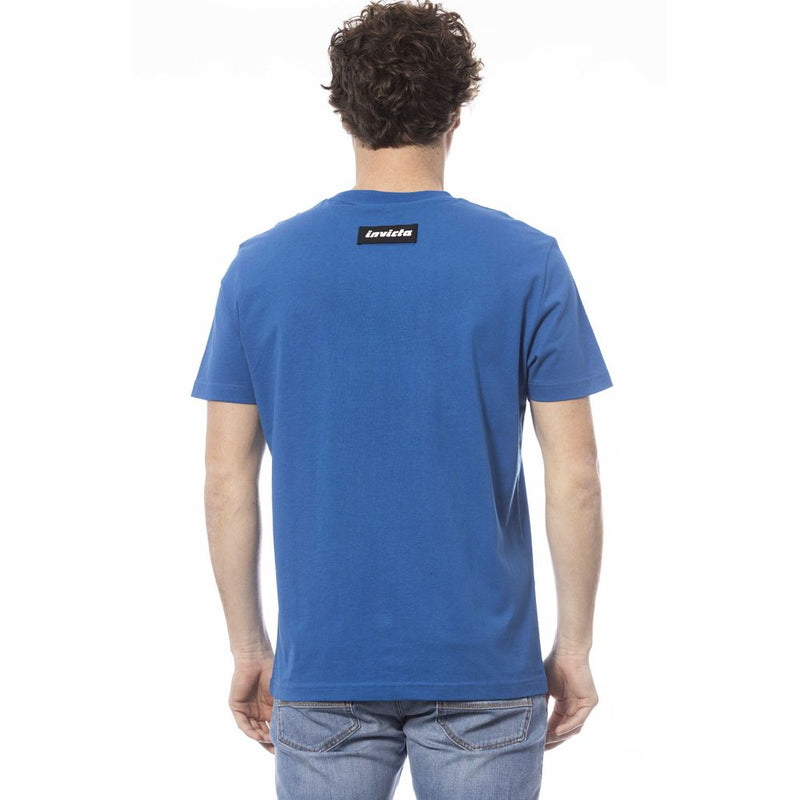 Blue Cotton Men T-Shirt Invicta