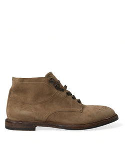 Elegant Leather Ankle Lace-Up Boots Dolce & Gabbana